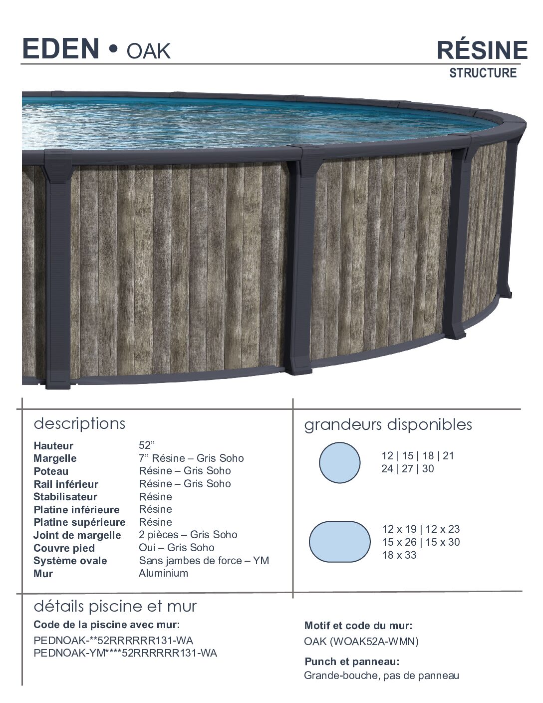 Piscine hors-terre Eden™ Oak